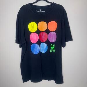 Psycho Bunny Bicknell Mens Size 2XLT Graphic Black T-Shirt Shirt B6U618R1PC-BLK